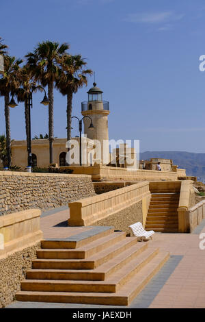 Lighthouse at Roquetas de Mar Almeria Spain Stock Photo