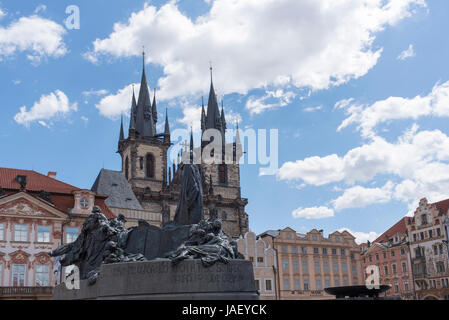 Jan Hus Monument, Staromestske Namesti, Old Town, Prague, Czech Republic. Stock Photo