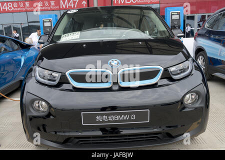 Shanghai, China. 7th June, 2017. The Bayerische Motoren Werke AG (BMW) releases electronic cars at the International Consumer Electronics Show (CES) Asia 2017 in Shanghai on June 7th, 2017. Credit: SIPA Asia/ZUMA Wire/Alamy Live News Stock Photo