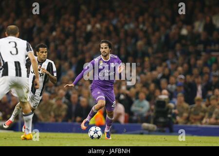 Cardiff, Wales. 3rd June, 2017. Isco (Real) Football/Soccer : UEFA Champions League Final match between Juventus FC 1-4 Real Madrid CF at the National Stadium of Wales in Cardiff, Wales . Credit: Mutsu Kawamori/AFLO/Alamy Live News Stock Photo