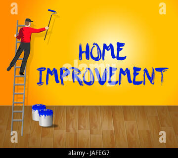 Home Improvement Indicating House Renovation 3d Illustration Stock Photo