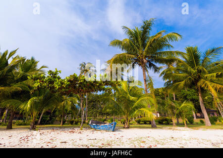 Summer landscape on tropical koh Chang island  in Thailand. Landscape taken from long beach haad sai yao. Stock Photo