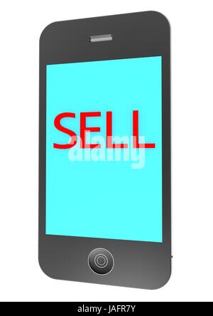 a phone with the lettering SELL Stock Photo