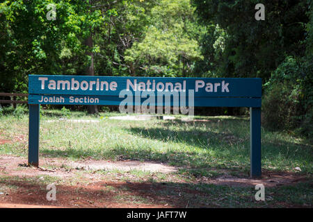 Sign Tamborine National Park, Queensland, Australia Stock Photo