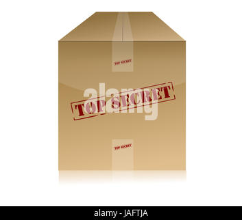 Top Secret package isolated over a white background. Stock Photo