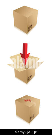 Box sequence illustration design over a white background Stock Photo