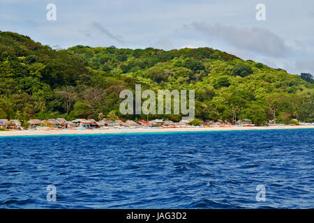 from a boat  in  philippines  snake island near el nido palawan beautiful panorama coastline sea and rock Stock Photo