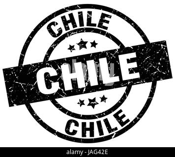 Chile black round grunge stamp Stock Vector