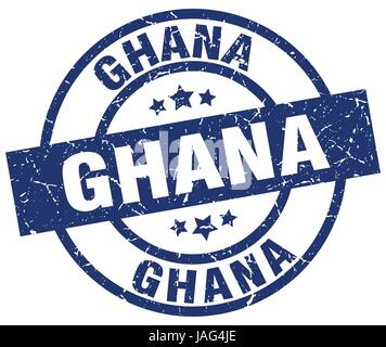 Ghana blue round grunge stamp Stock Vector