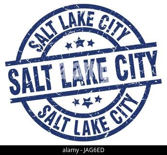 Salt Lake City blue round grunge stamp Stock Vector