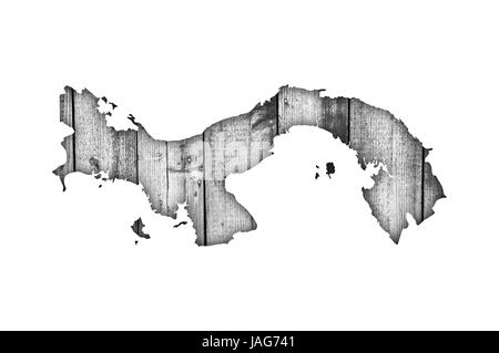 map of panama on weathered wood Stock Photo - Alamy