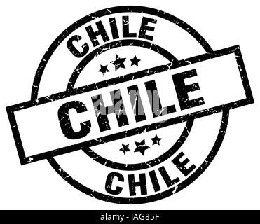 Chile black round grunge stamp Stock Vector