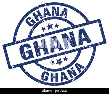 Ghana blue round grunge stamp Stock Vector