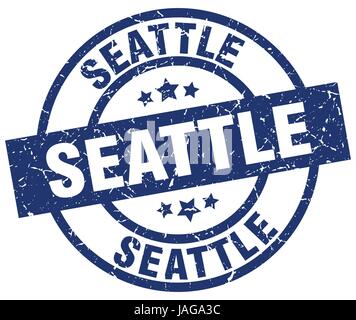 Seattle blue grunge round vintage rubber stamp Stock Vector Image & Art ...