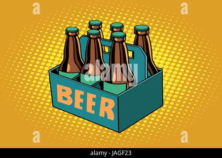 beer packaging. Alcoholic beverages. Pop art retro vector illustration Stock Vector