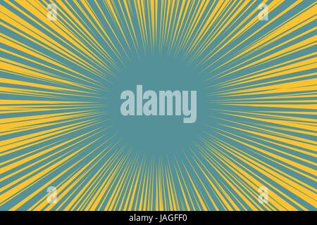 Blue yellow pop art background light from the center retro vector illustration Stock Vector