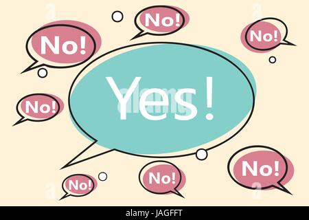 no yes comic bubble. Pop art retro vector illustration Stock Vector