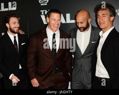 NYC Premiere of The Wall  Featuring: Aaron Taylor-Johnson, John Cena, Keegan Michael Key, Doug Liman Where: NYC, New York, United States When: 28 Apr 2017 Credit: Patricia Schlein/WENN.com Stock Photo