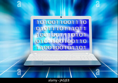 binary data screen Stock Photo