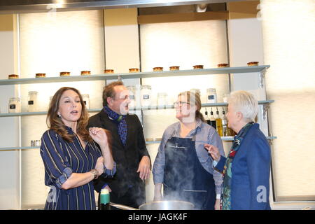 Diane Lane, Arnaud Viard, Maria Sinskey and Eleanor Coppola attending the premiere of 'Paris Can Wait,' during the 2017 Tribeca Film Festival, at BMCC Tribeca PAC in New York City.  Featuring: Diane Lane, Arnaud Viard, Maria Sinskey, Eleanor Coppola Where: New York City, New York, United States When: 25 Apr 2017 Credit: IZZY/WENN.com Stock Photo