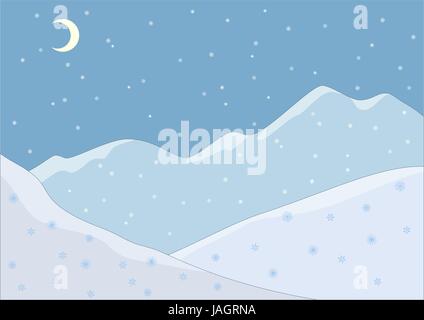 Mountain landscape in night Stock Vector