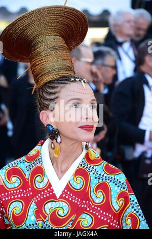 Victoria Abril  Arriving on the red carpet for the film 'Ismael's Ghosts' (Les Fantômes d'Ismael)  70th Cannes Film Festival  May 17, 2017 Photo Jacky Godard Stock Photo