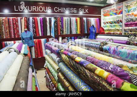 China,Peking,silk market,substances,silk,sales, Stock Photo