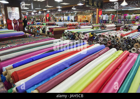 China,Peking,silk market,substances,silk,sales, Stock Photo