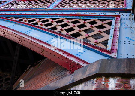 Detail of The Tay Rail Bridge at Dundee. Situated on the north bank of Firth of Tay Dundee is the fourth-largest city in Scotland. Stock Photo