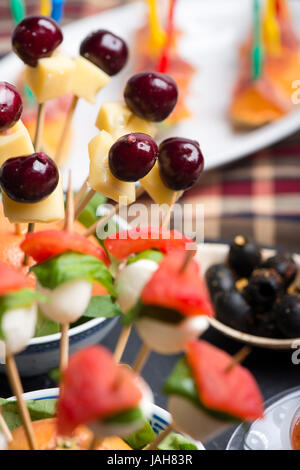 finger food and cold food for a summer fresh meal. Stock Photo