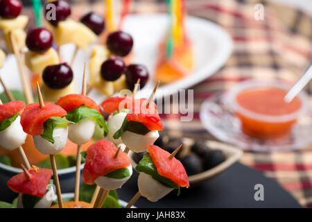 finger food and cold food for a summer fresh meal. Stock Photo