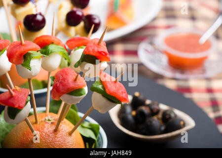 finger food and cold food for a summer fresh meal. Stock Photo