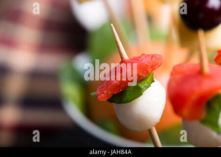 finger food and cold food for a summer fresh meal. Stock Photo