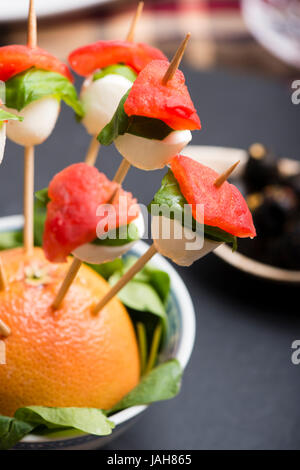 finger food and cold food for a summer fresh meal. Stock Photo