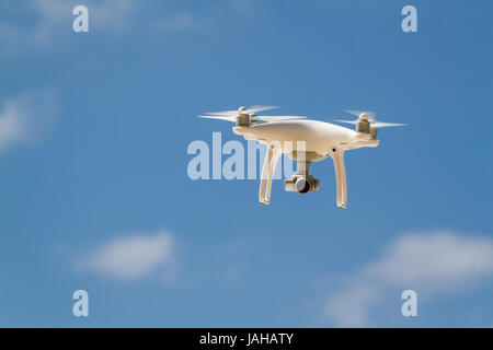 In flight UAS drone quadcopter Stock Photo