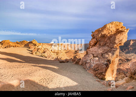 The National Park Vulcan El Teide on Tenerife island in the african part of Spain - Canary Islands. Sea of sand and rocks. Mountain landscape Stock Photo