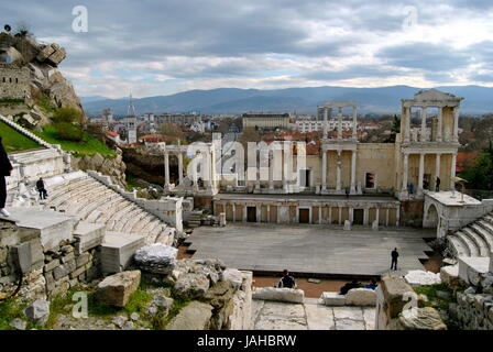 Roman theatre, Plovdiv, Bulgaria Stock Photo