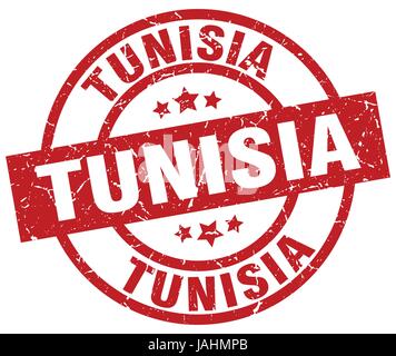 Tunisia stamp. Travel red rubber stamp with the map of the country ...