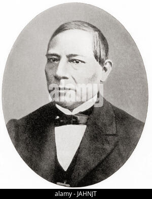 Benito Pablo Juárez García, 1806 – 1872. Mexican lawyer and liberal politician.  From Hutchinson's History of the Nations, published 1915. Stock Photo