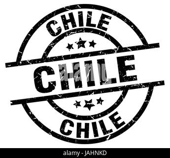 Chile black round grunge stamp Stock Vector