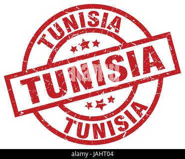 Tunisia stamp. Travel red rubber stamp with the map of the country ...