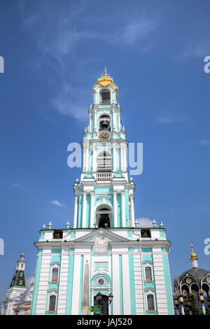 Belltower. Trinity Lavra of St. Sergius. Sergiyev Posad, Russia. Stock Photo