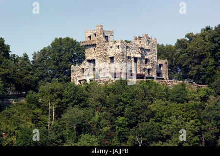 Gillette Castle, East Haddam and Lyme, CT  Gillette Castle State Park is straddling the towns of East Haddam and Lyme, Connecticut, in the US Stock Photo