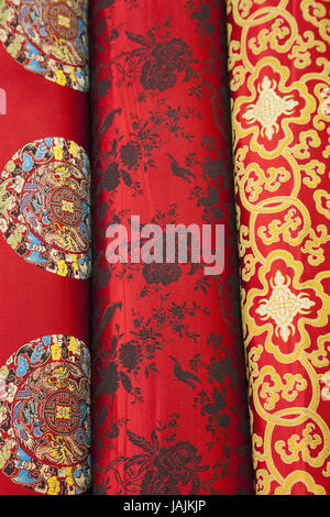 China,Peking,silk market,substances,silk,medium close-up,detail, Stock Photo