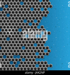 Hexagon Metal Background.  Vector Illustration. Eps 10. Stock Photo