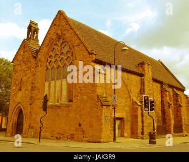 Vintage look Chapel of the Hospital of St John The Baptist grammar school, Coventry, UK Stock Photo