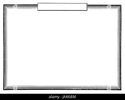 schwarzer Rahmen mit Leerraum in der Mitte auf weißem Hintergrund Stock Photo