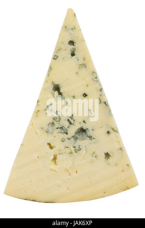 a piece of Roquefort cheese isolated on a white Stock Photo