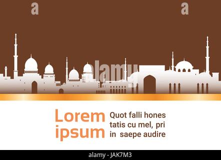 Muslim Cityscape Nabawi Mosque Building Religion Stock Vector