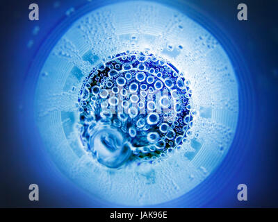 The abstract water oxygen bubbles blue background Stock Photo
